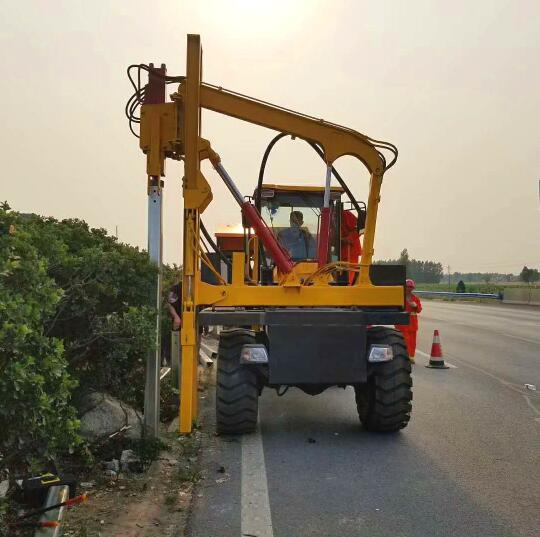 批发全液压护栏打桩机,高速公路护栏打桩机